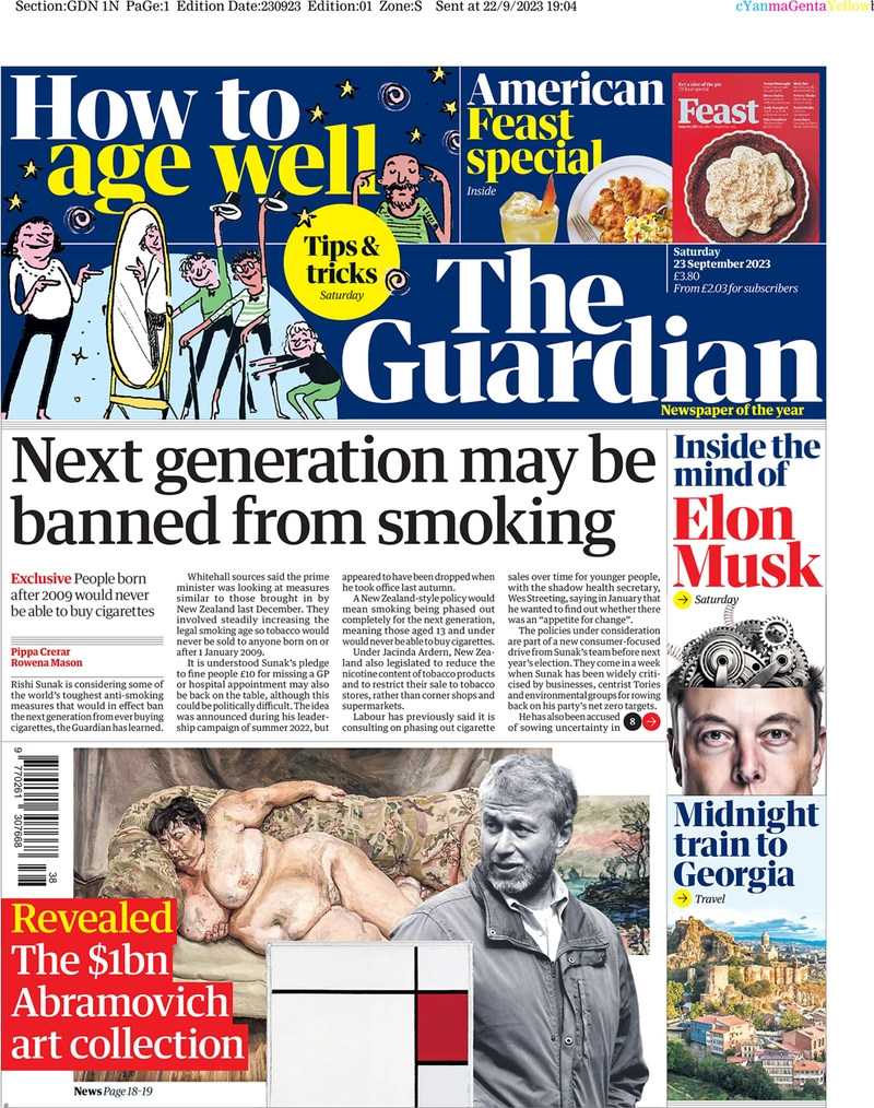 Front Pages || Saturday September 23, 2023