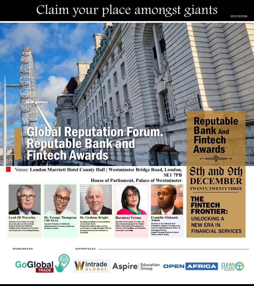 RBFA 2023: Global Banking, Fintech Stakeholders To Converge In London